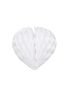Rozeta wisząca SERCE biała 10cm (5szt.)