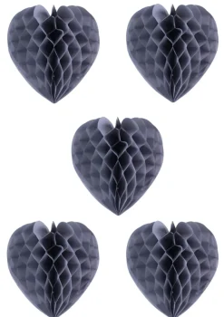 Rozeta wisząca SERCE szara 10cm (5szt.)