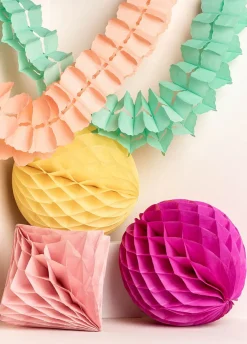 Rozeta z papieru KULA żółta 30cm