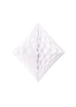 Rozety papierowe DIAMENT białe 20cm (3szt.)