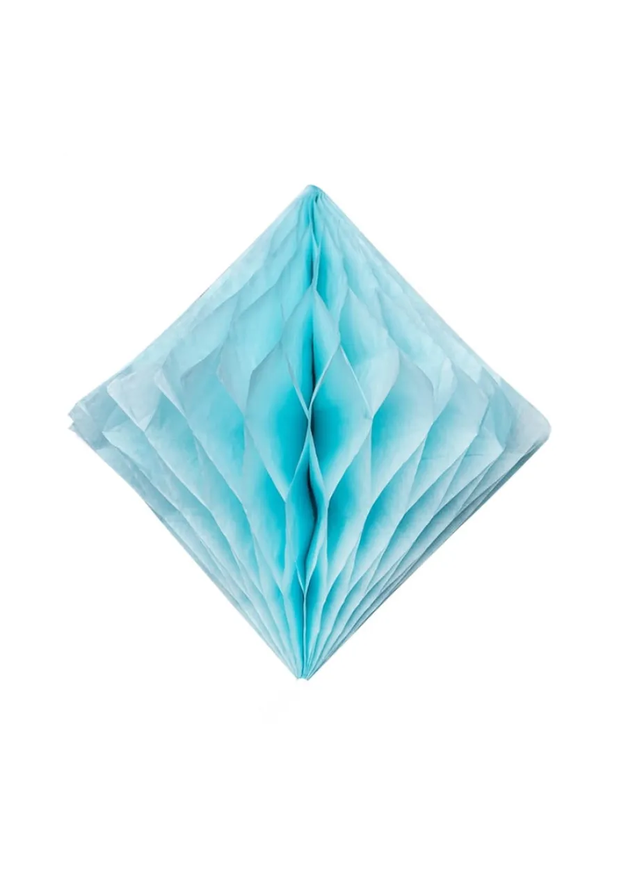 Rozety papierowe DIAMENT niebieskie 10cm (5szt.)