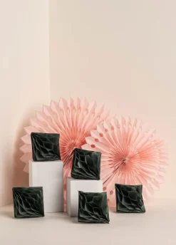 Rozety papierowe DIAMENT szare 10cm (5szt.)
