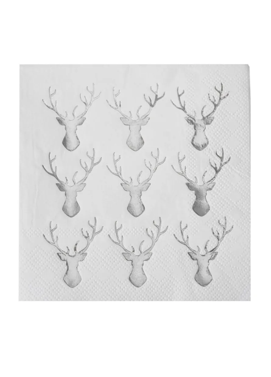 Serwetki CHRISTMAS METALLICS srebrne 25cm (20szt.)