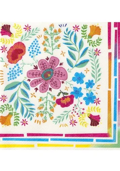 Serwetki jednorazowe w kwiaty BOHO FLORAL 33cm (20szt.)