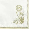 Serwetki komunijne IHS białe 33cm (20szt.)
