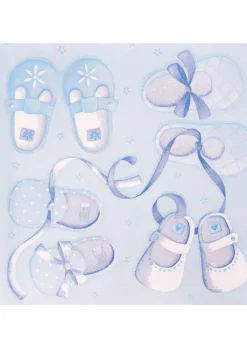 Serwetki na baby shower BUCIKI niebieskie (20szt.)