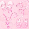 Serwetki na baby shower BUCIKI różowe (20szt.)