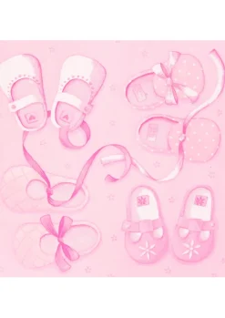 Serwetki na baby shower BUCIKI różowe (20szt.)