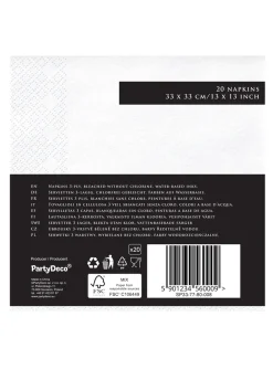 Serwetki na 80 URODZINY 33cm białe (20szt.)