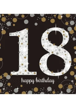 Serwetki papierowe na 18 urodziny SPARKLING 18 (16szt.)