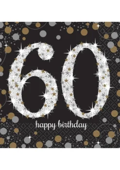 Serwetki papierowe urodzinowe 60 HAPPY BIRTHDAY (16szt.)