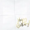 Serwetki urodzinowe HAPPY BIRTHDAY złote 33cm (20szt.)