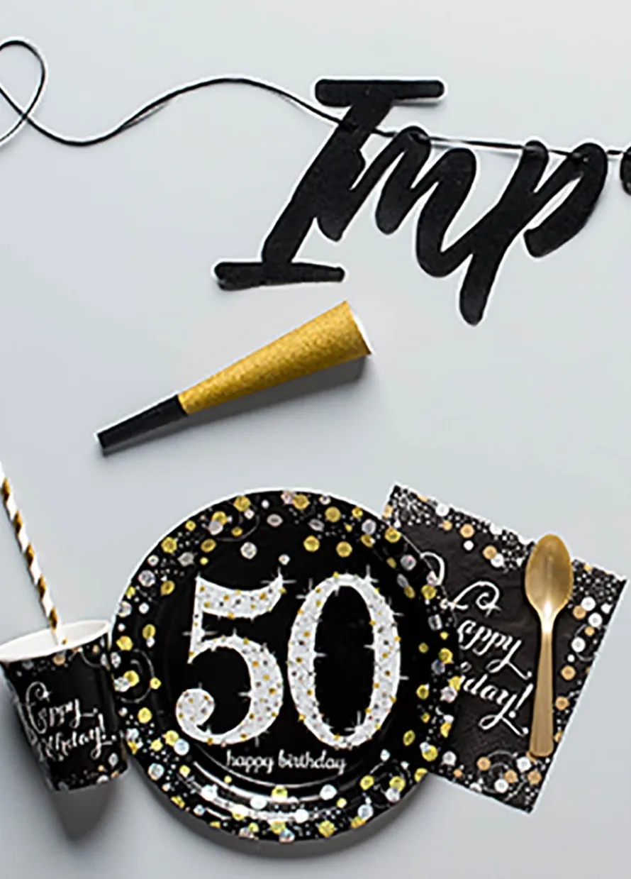 Serwetki urodzinowe 50 HAPPY BIRTHDAY (16szt.)