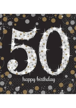 Serwetki urodzinowe 50 HAPPY BIRTHDAY (16szt.)