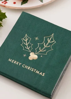 Serwetki świąteczne MERRY CHRISTMAS ze złotym nadrukiem (16szt.)