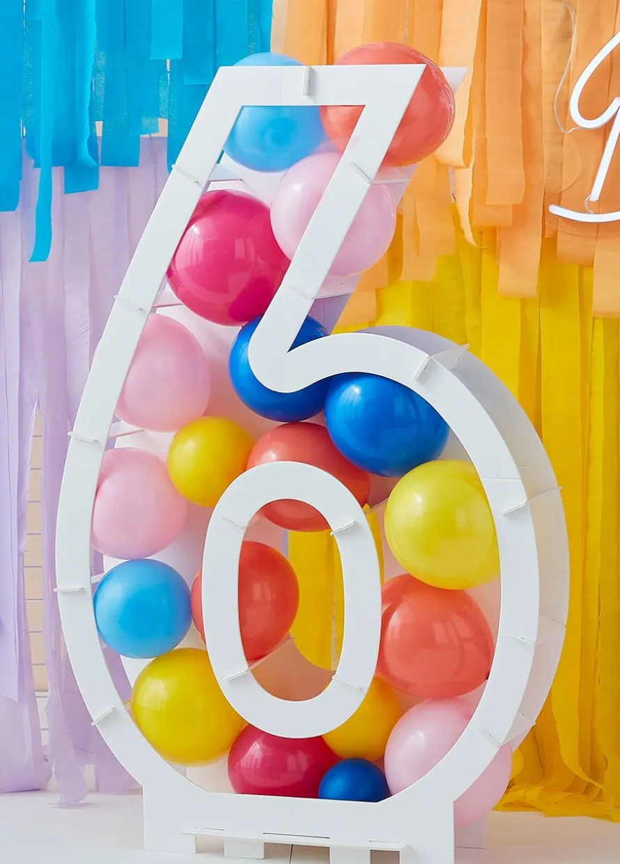 Stelaż na balony CYFRA 6 dekoracja z balonów na urodziny