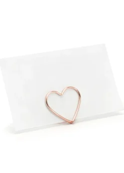 Stojaki na winietki złote SERCA rose gold (10szt.)
