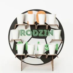 Stojak na babeczki kubeczki PIŁKA NOŻNA piłkarskie urodziny
