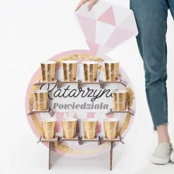 Stojak na kubeczki NA WIECZÓR PANIEŃSKI personalizowana dekoracja