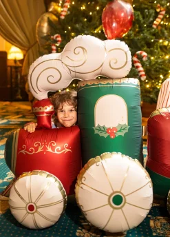 Stojący balon świąteczny LOKOMOTYWA XXL 221 cm