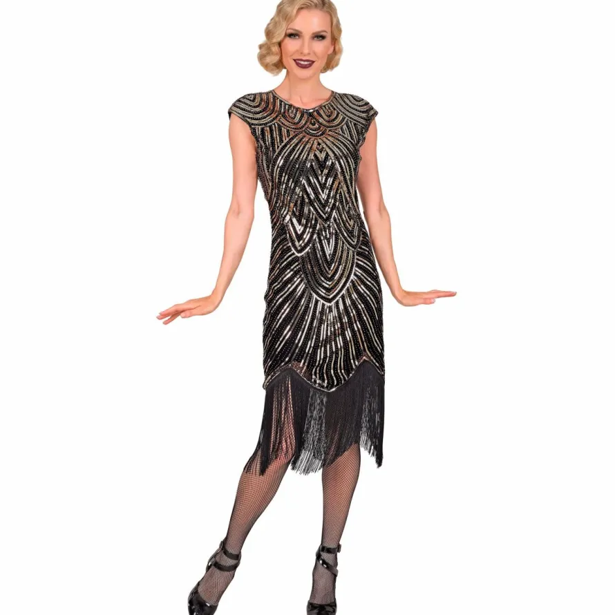 Strój damski lata 20 GATSBY FLAPPER złoty