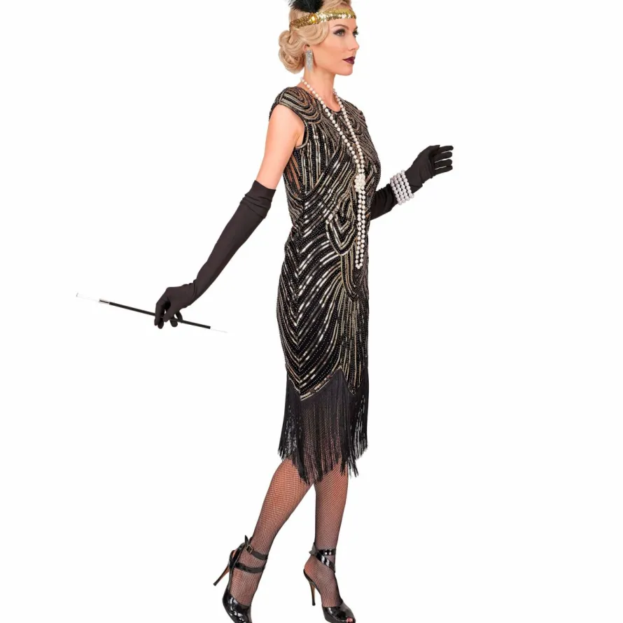 Strój damski lata 20 GATSBY FLAPPER złoty