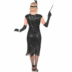 Strój damski lata 20 GATSBY FLAPPER sukienka czarna