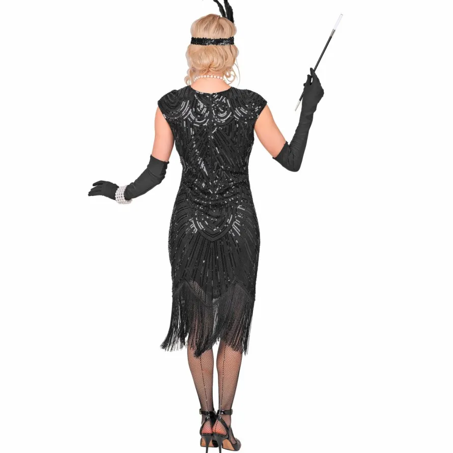 Strój damski lata 20 GATSBY FLAPPER sukienka czarna