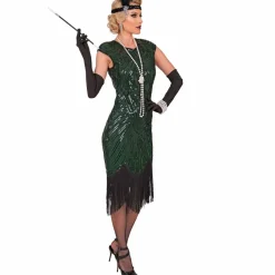 Strój damski lata 20 GATSBY FLAPPER zielony