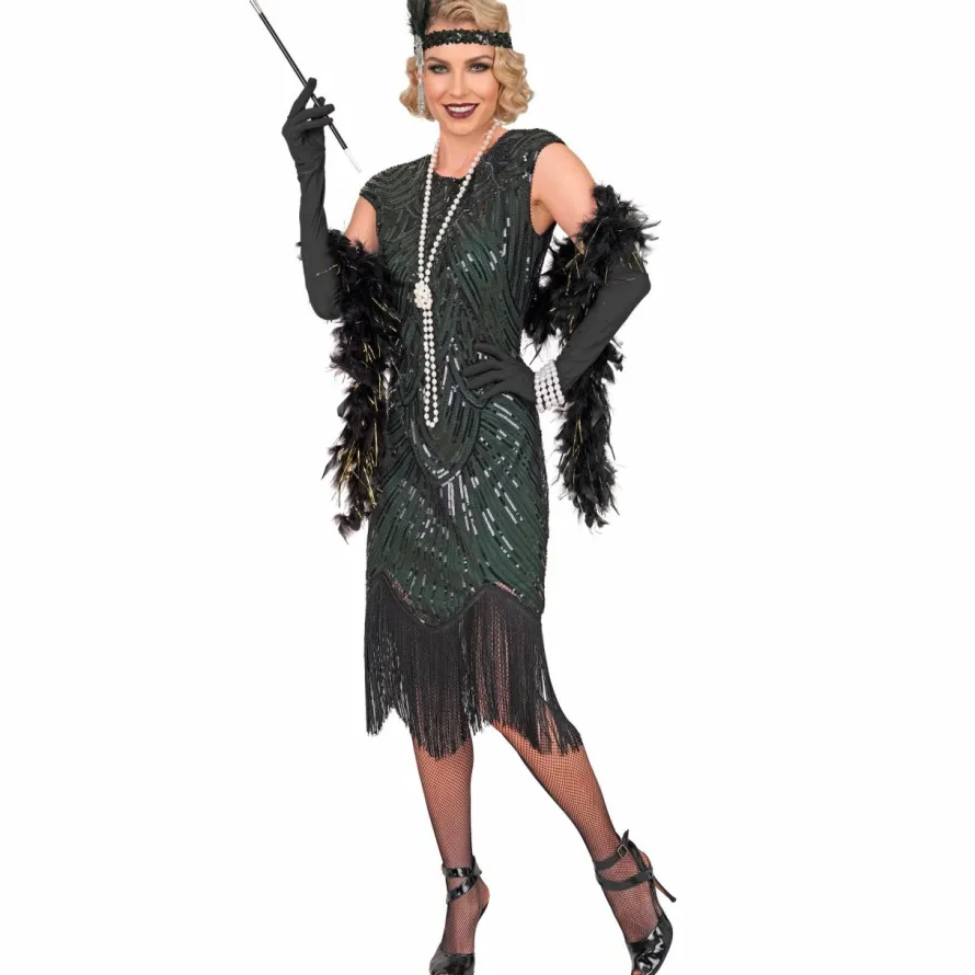 Strój damski lata 20 GATSBY FLAPPER zielony