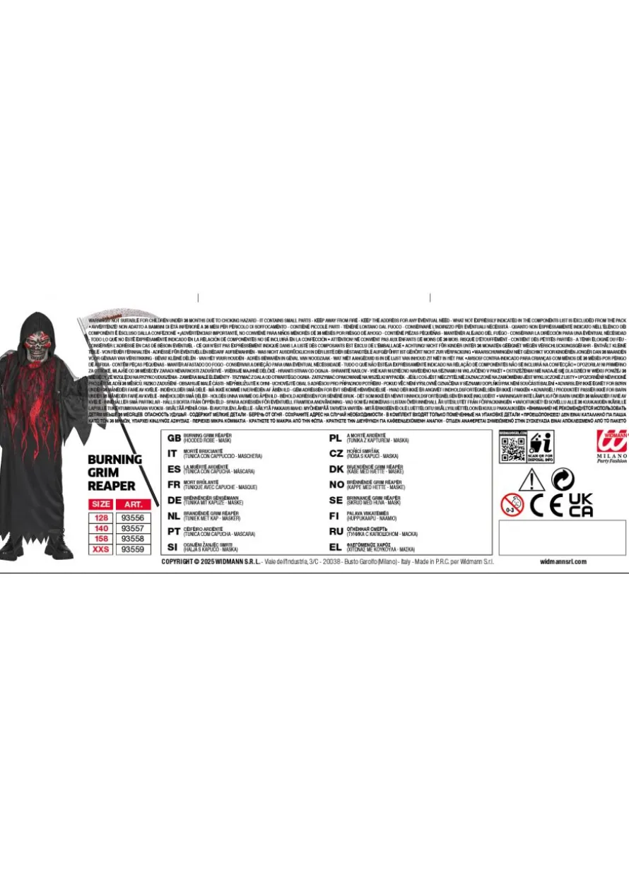 Strój dziecięcy na Halloween PŁONĄCY ŻNIWIARZ