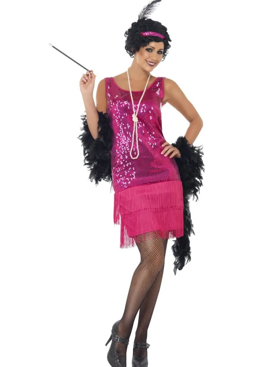 Strój FLAPPER sukienka charleston różowa