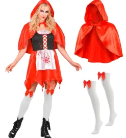 Strój na Halloween CZERWONY KAPTUREK ZOMBIE