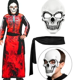 Strój na Halloween PŁONĄCA KOSTUCHA