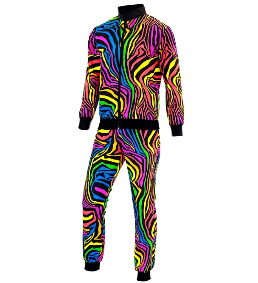 Strój na kicz party KOLOROWE DRESY animal print