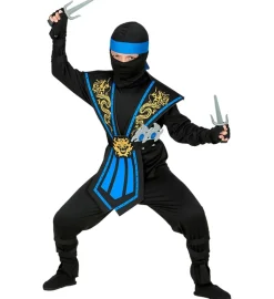 Strój ninja z bronią KOMBAT niebieski