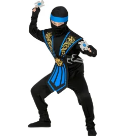 Strój ninja z bronią KOMBAT niebieski