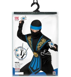Strój ninja z bronią KOMBAT niebieski