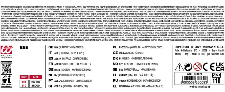 Strój PSZCZÓŁKI dla dzieci 3-4 lata