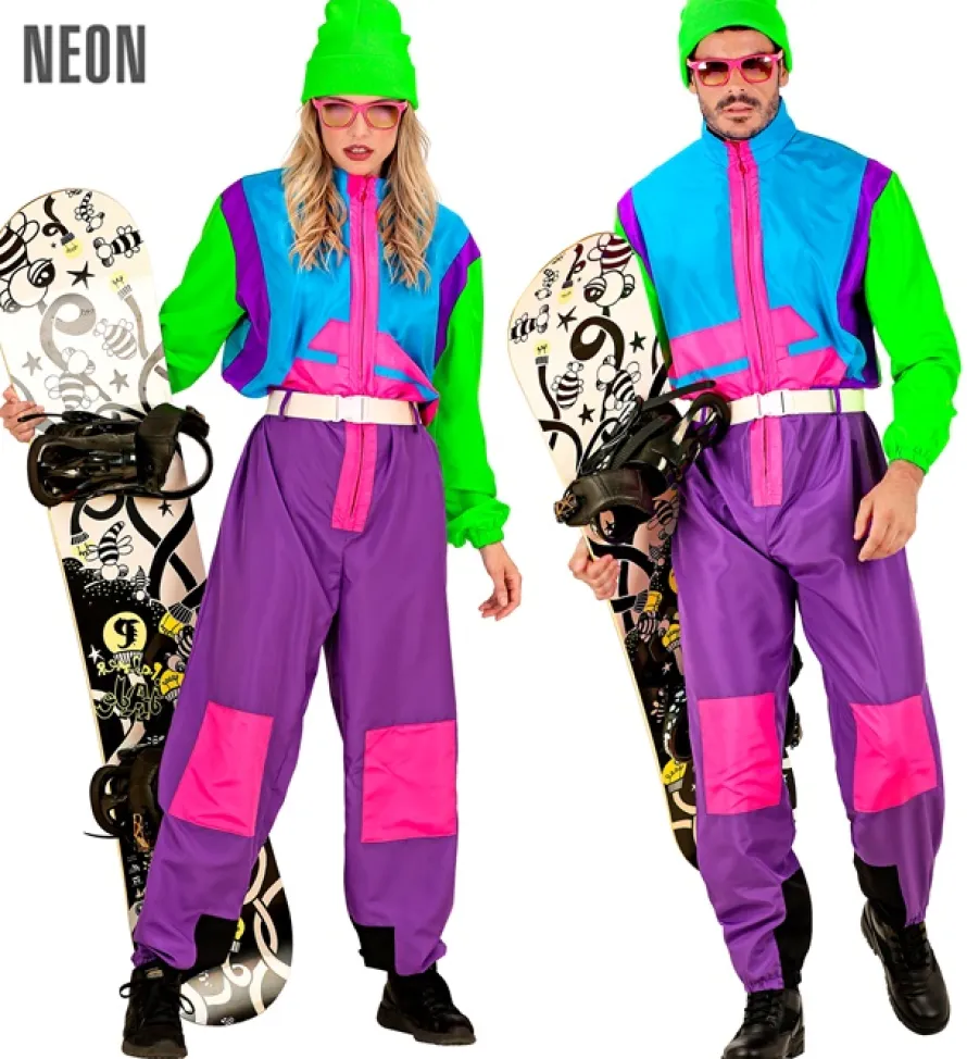 Strój snowboardzisty NEON kombinezon lata 80