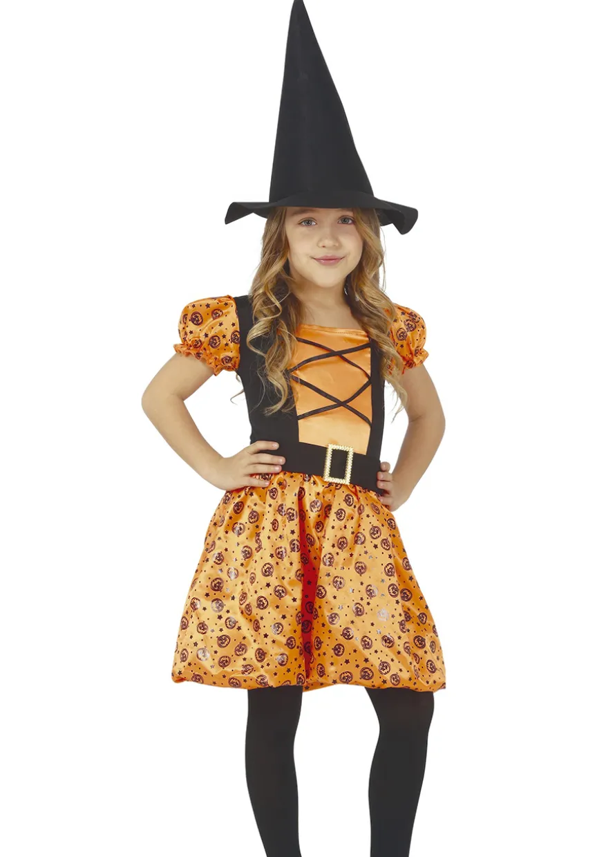 Sukienka na Halloween dla dziewczynki DYNIOWA CZAROWNICA