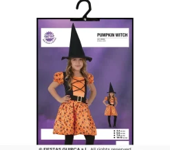 Sukienka na Halloween dla dziewczynki DYNIOWA CZAROWNICA