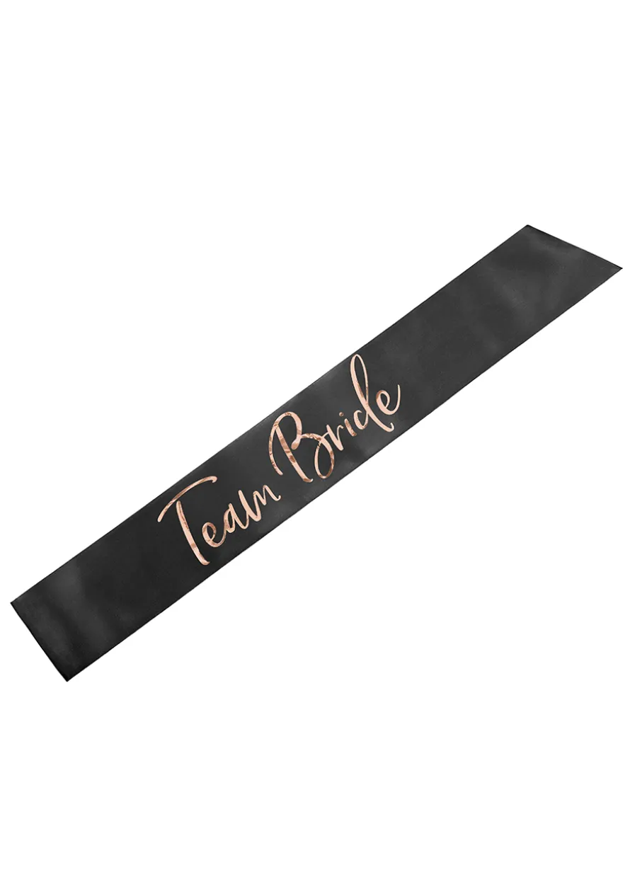 Szarfa na wieczór panieński TEAM BRIDE czarna 75cm