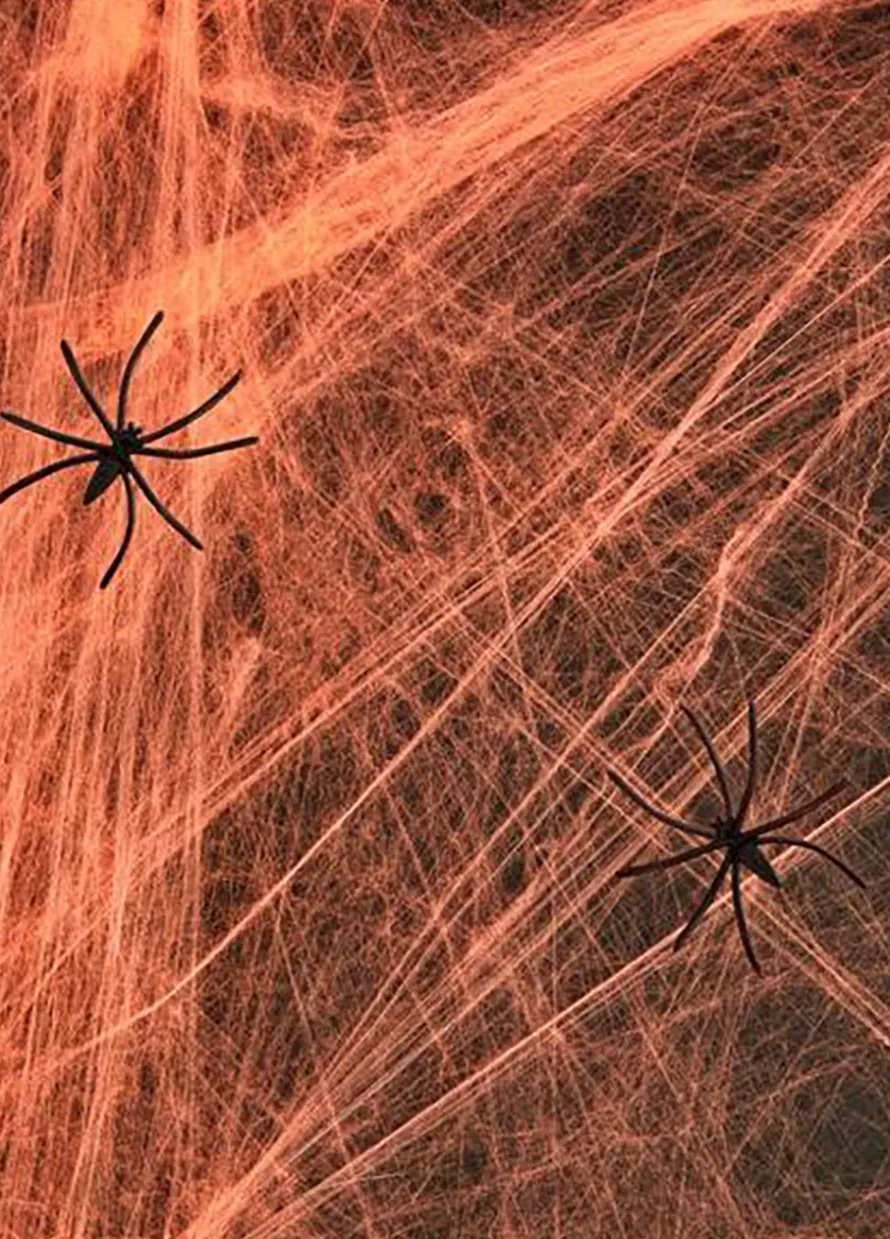 Sztuczna pajęczyna Halloween pomarańczowa 20g