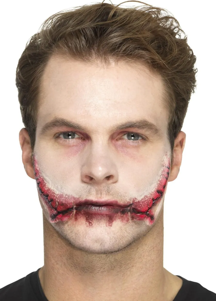 Sztuczne rany KRWAWY UŚMIECH makijaż na Halloween