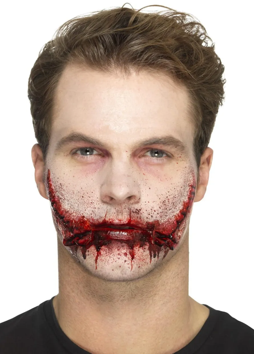 Sztuczne rany KRWAWY UŚMIECH makijaż na Halloween