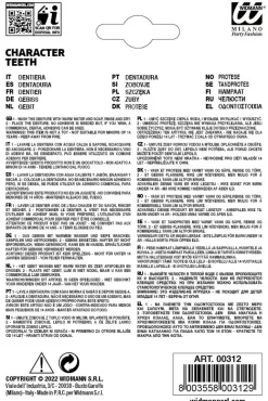 Sztuczne zęby KRZYWY ZGRYZ do charakteryzacji