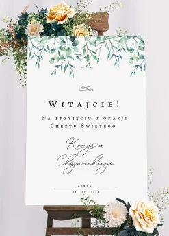 Tablica powitalna gości NA CHRZEST personalizowana