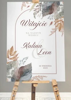 Tablica powitalna gości weselnych BOHO