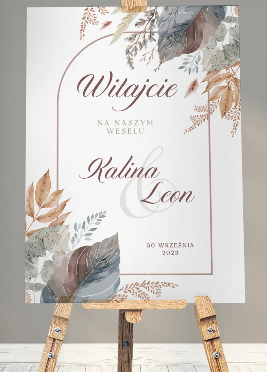 Tablica powitalna gości weselnych BOHO